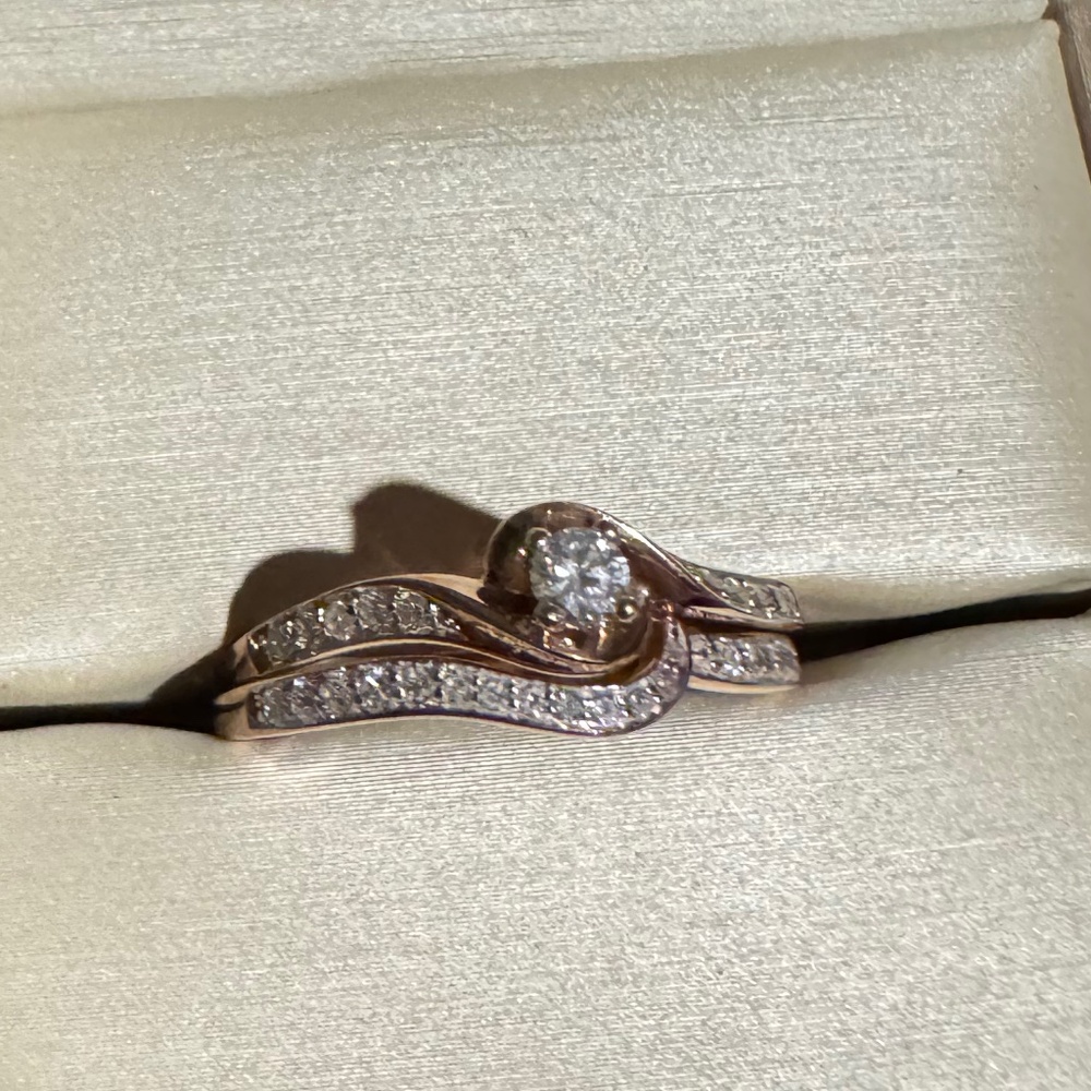10k rose gold bridal set